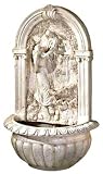 Stone-Finish Fiberglass Angel and Child Wall Fountain