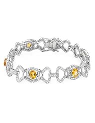 Genuine Morne Rouge (TM) Bracelet. 11.25 Ctw Citrine Sterling Silver Bracelet - Material/Stone: Citrine. 23.8 grams in weight and 7.25 inches in length. 100% Satisfaction Guaranteed.