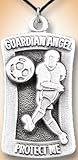 SOCCER Sports Pendants, 20 Cord Necklace Guardian Angel