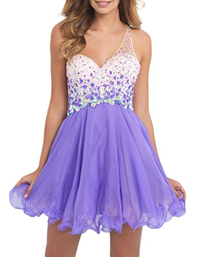 Lovingdress Womens One Shoulder Homecoming Dress Beaded Bodice Short Prom |  Desertcart Barbados