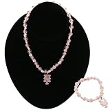 MLB New York Mets Girls Pink Beaded Bracelet & Necklace Set w/Team Logo Charm