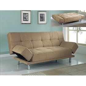 iHome Decoration | Taupe Micro Twill Modern Sofa Bed :  micro sofa twill modern