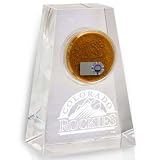 Colorado Rockies Tapered Crystal Paperweight with Game Field Dirt