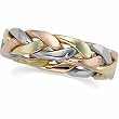 14K Tri-Color Gold Handwoven Wedding Band For Men and Women - Size 10