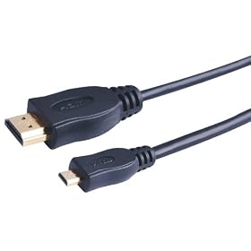 HD ZONE's 1.5m Micro D HDMI to HDMI Cable(1.4version) - Premium Gold Quality Lead - 24k Gold Plated Plugs - Audio & Video 1080p - Ideal For Connecting HD Devices using the new Micro HDMI connector like a Camcorder,Mobile Phone to PC or HD TV .