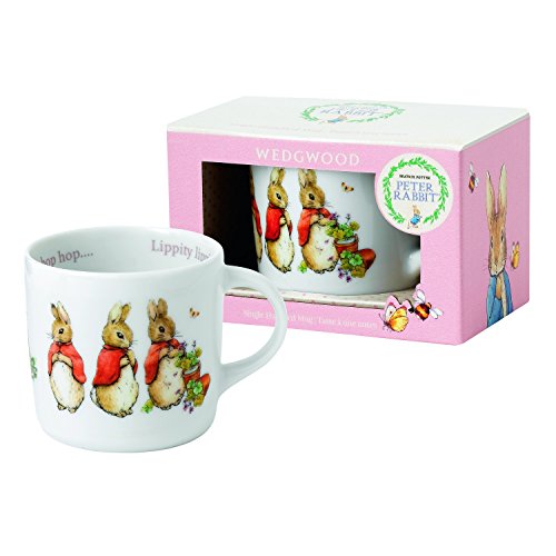 Wedgwood Girl's Peter Rabbit Single Handled Mug, White and Pink