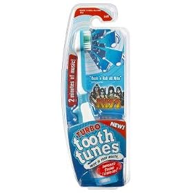 Turbo Tooth Tunes Battery Powered Toothbrush, Kiss "Rock and Roll All Night"