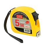 uxcell 巻尺　測量工具　イエロー　定規　ベルトクリップ　プラスチック製　インチ