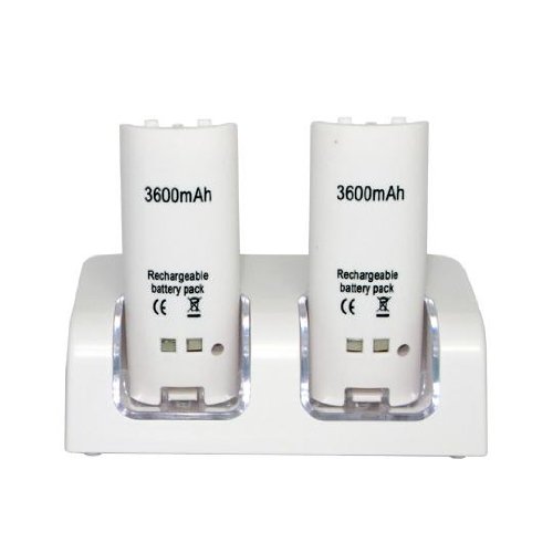 CET Domain 1-030-09-05 Innax Blue light rechargeable battery & Remote Controller charge station for wii- White