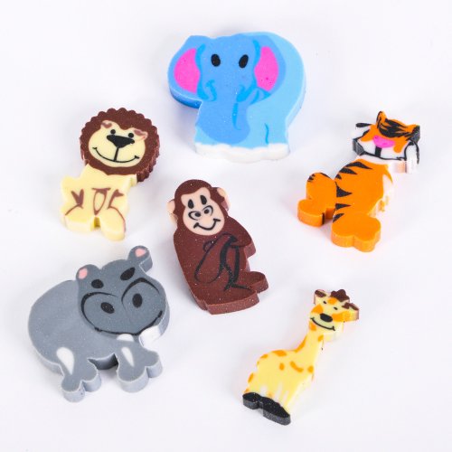 Mini Zoo Animal Eraser Assortment (12 dz)