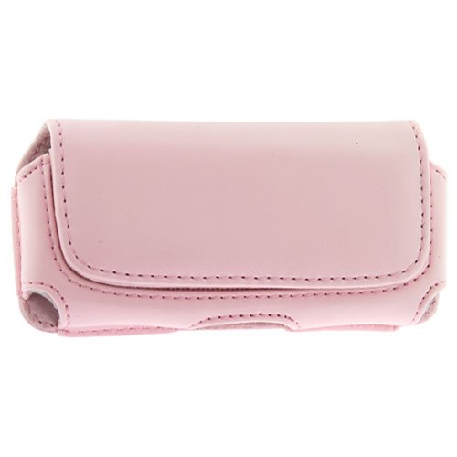 Universal Horizontal Long Slim Leather Case with Belt Clip – Pink for AT&T BlackBerry 8110 Pearl