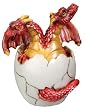 Two Headed Dragon Hatching Figurine - Cold Cast Resin - 3.25'' Height