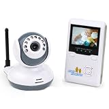 Trendlife 2.4 Inch TFT LCD Screen Digital Wireless Video Portable Baby Monitor Rechargable with Infrared Night Vision 2-way talk,2.4GHz,White