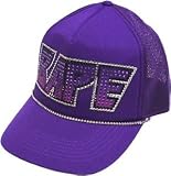 Size【フリー】A BATHING APE(エイプ) ラインストーンKISSロゴキャップ【紫】【新品】の画像