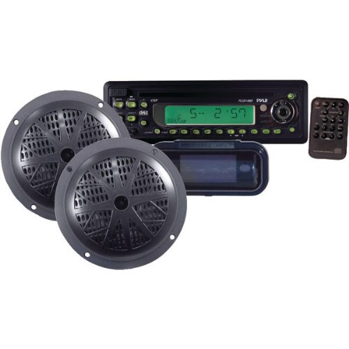 PYLE PLCD14MRKT Waterproof Marine CD/MP3 Player Receiver with Speaker and Splash Proof Radio Cover