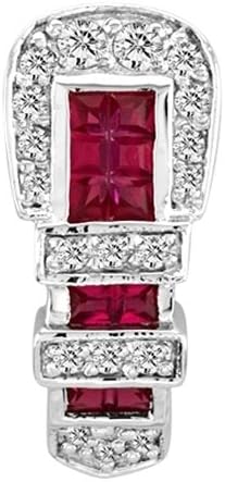 Kelly Herd .925 Sterling Silver Classic Buckle Necklace Red