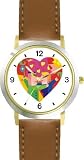 41wY Z NcfL. SL160  Man & Woman in Heart   Love & Friendship Theme   WATCHBUDDY® DELUXE TWO TONE THEME WATCH   Arabic Numbers   Brown Leather Strap Childrens Size Small