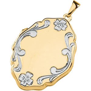 14k Two-Tone Locket 26.25x20.25mm
