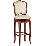 Cambridge Swivel Bar Stool Beige Satin Str Cherry by Home Decorators Collection