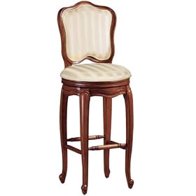 Cambridge Swivel Bar Stool Beige Satin Str Cherry by Bar Stools
