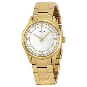 Timex Women's T2P1489J Classic Gold-Tone Stainless Steel Bracelet Watch