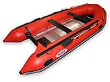 OCEAN380 RED 12.5 FT INFLATABLE BOAT ALUMINUM FLOOR 25HP