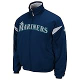 MLB Men's Seattle Mariners Long Sleeve Lightweight Full Zip Thermabase Premier Jacket (Pro Navy/Pro Scarlet, Large)