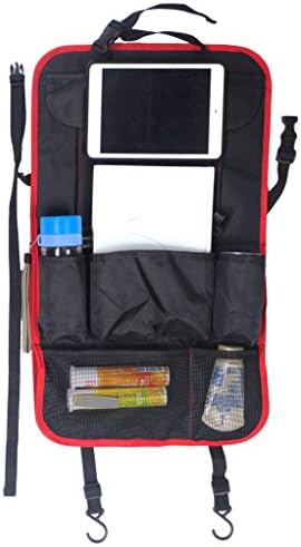 CherryTravel Car Seat Back Storage Bag with 7 Pockets a Sleeve to hang iPad or Tablet - Red