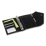 Franklin Covey 32682 Looseleaf simulated leather envelope-style binder organizer, 4-1/2x6-3/4, black