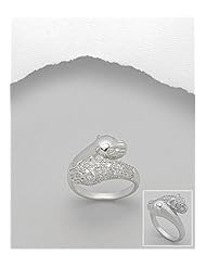 Tiger CZ Ring In 92.5 Sterling Silver