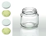 Cap+Cro - 12 St�ck Rundgl�ser 108 ml, Deckelfarbe: weiss