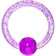 12 Gauge Purple Glitter Ball Captive Ring