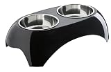 Hunter 91836 Melamin-Tisch mit 2 Näpfen Gr. L, 51 x 30 x 13.3 cm, schwarz