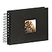 Hama Fine Art photo album, 50 black pages (25 sheets), spiral bound album 24 x 17 cm, with cut-out window in which can be inserted, black