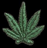 Small Marijuana Pot Leaf Stoner Patch - Appx 1" - Embroidered Iron On or Sew On Patch