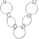 Sterling Silver 18in Curved Large Link Necklace