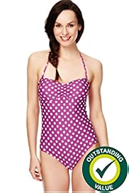 Spotted Bandeau Swimsuit