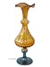Art Glass Fluted Vase / Crimped Rim / Italy