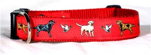 Designer Labrador Retriever Dog Collar - Red Labrador Retriever Collar - X-Large (XL) - Made in USA