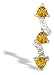 14K White Gold Genuine Trillion Citrine and Diamond Pendant