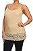 Ambiance Plus Size Spaghetti Strap Plain Long Lace Trim Tank TOP Layering Cami