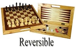 16" Wood 3-in-1 Chess, Checkers, & Backgammon Game Set