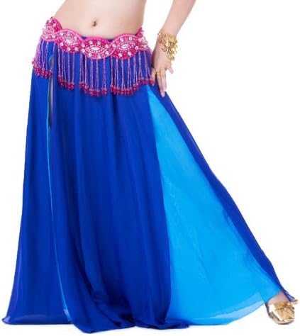 Sexy Belly Dance Dancing Skirt Chiffon Belly Dancing Costume Set + 2 Side Slits