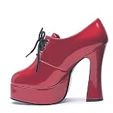 5.5 Inch Womens Sexy Chunky Heel Shoes Mid Platform Lace Up Oxford