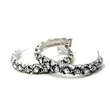 Dragon Texture Aurora Borealis Rhinestone Hoop Earrings Fashion Jewelry
