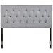 Modway Clique Tufted Button Diamond Pattern Linen Fabric Upholstered King Headboard in Gray