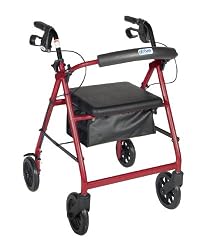 Rollator 8 Inch Wheel with Padded Seat RED FREE SHIP