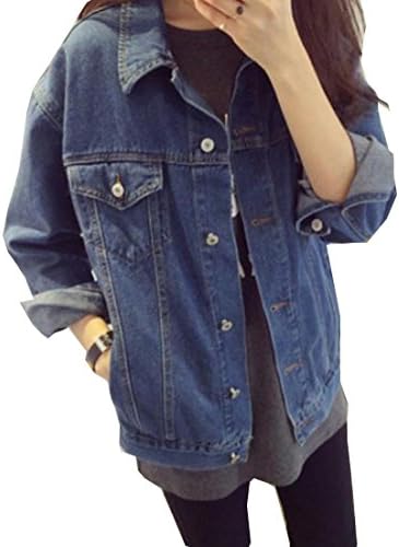 HMX Womens Regular Fit Punk Denim Jacket Coat 1 XL