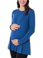 MENONOVE easy Camiseta Manga Larga Premamá (Azul)