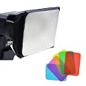Opteka SB-110 Universal Gel Softbox Diffuser for External Camera Flash Units (Includes Blue, Green, Red, Yellow, Amber & Pink Gels)